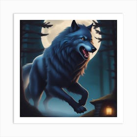 Wolf In The Woods 3 Art Print