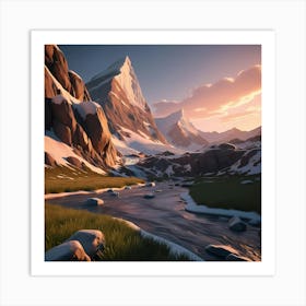 Mountain Stream Art Print