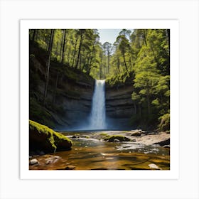 Waterfall In The Forest 12 Art Print