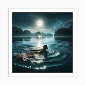 Mermaid In The Water Art Print