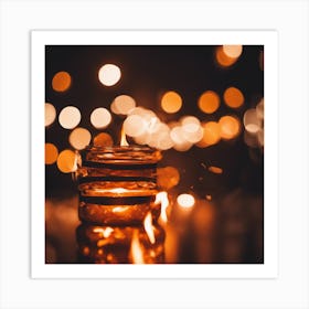 Bokeh Candle Art Print