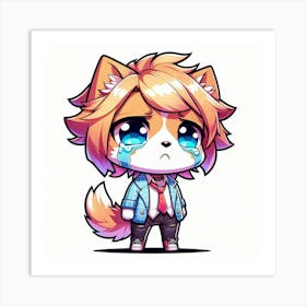 Cute Kawaii Cat Art Print