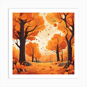 Autumn Forest Background Art Print