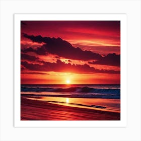 Sunset On The Beach 216 Art Print