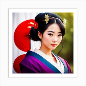 Geisha Woman Art Print