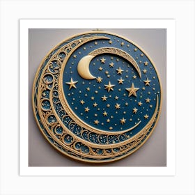 Moon And Stars 4 Art Print