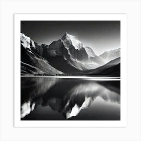 Black And White Mountain Landscape 4 Art Print