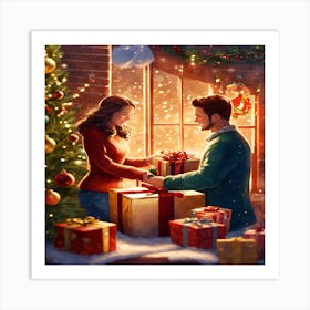 Christmas Couple Art Print