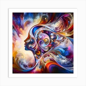 Abstract Of A Woman'S Head Art Print