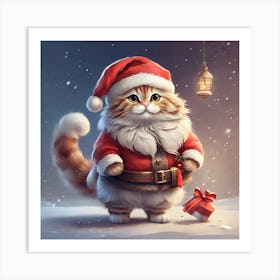 Christmas Cat 2 Art Print