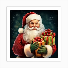 Santa Claus With Presents Art Print