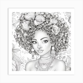 Afro Haired Girl 1 Art Print