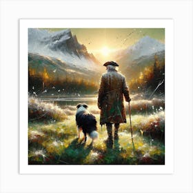 Man with Dog 3 Art Print