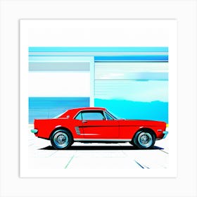 Red Mustang Art Print