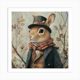 Rabbit In Top Hat Art 1 Art Print