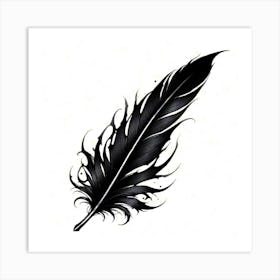 Black Feather Tattoo Art Print