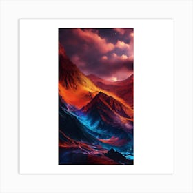 Abstract Mountain Landscape Art Print