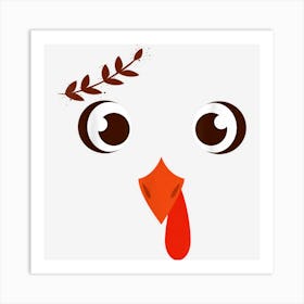 Turkey Face Funny Gift For Thanksgiving Day Art Print