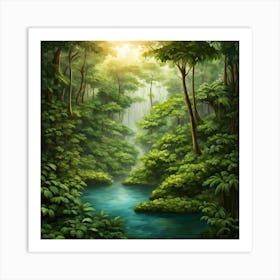 River In The Forest 4 Art Print