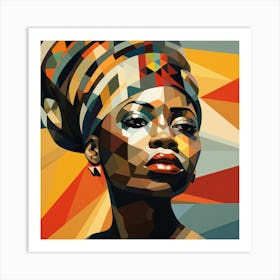 Cubism Ugandan Woman 04+ Art Print