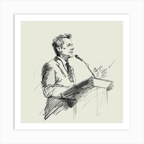 Man Giving A Speech 1 Art Print