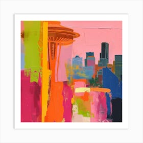 Abstract Travel Collection Seattle Washington 4 Art Print