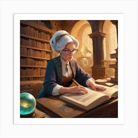 The Elderly Lady Librarian 022 Art Print