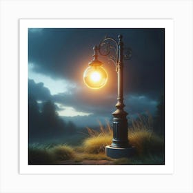 Street Lamp At Night 3 Art Print