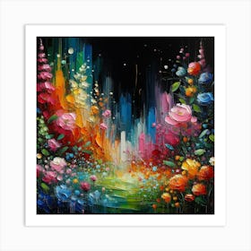 Flowers In The Night 1 Art Print