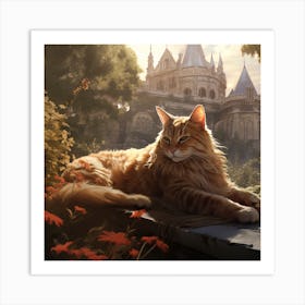 Cat In A Castle Art Print