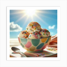 Ice Cream In A Bowl Art Print