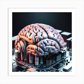 Brain On A Computer Chip 1 Art Print