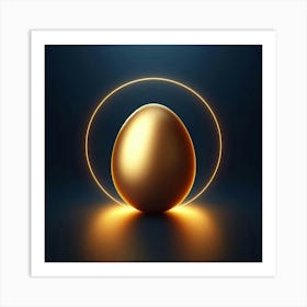 The Golden Egg of Prosperity: A Symbol of Wealth, Good Fortune, and New Beginnings Art Print