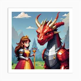 Princess & Dragon Art Print