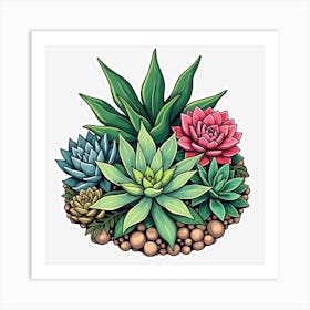 Succulents Art Print