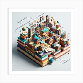 3d Illustration Of A Book Art Print