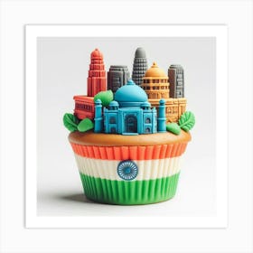 India City Cupcake Art Print