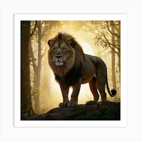 Lion In The Forest 6 Art Print