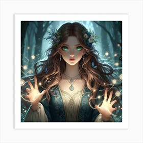 Fairy Girl In The Forest 7 Art Print