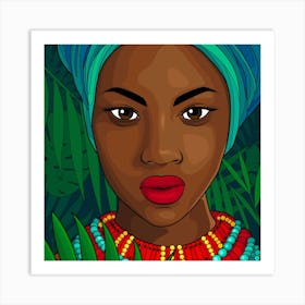 African Woman In A Turban Art Print