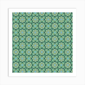 Green Abstract Geometry Pattern Art Print