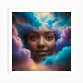 Girl In The Clouds Art Print