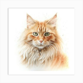 Carmel Snow Cat Portrait 3 Art Print