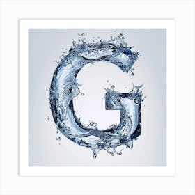 Water Splash Letter G Art Print