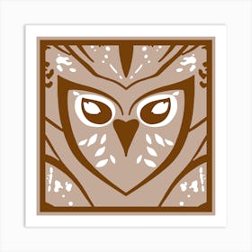 Chic Owl  Rich Latte  Art Print