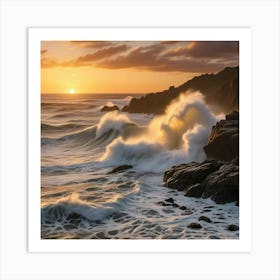 Sunset On The Coast Art Print