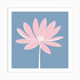 A White And Pink Flower In Minimalist Style Square Composition 520 Art Print