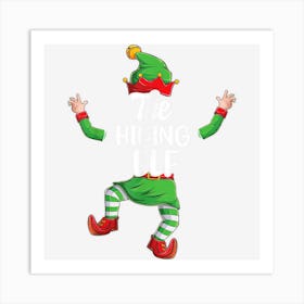 Hiking Elf Family Matching Christmas Pajamas Pjs Xmas Men Art Print