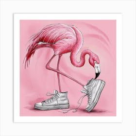 Sneaker Flamingo Nursery (1) Art Print