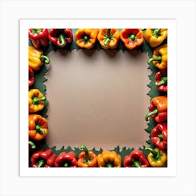 Frame Of Peppers 7 Art Print